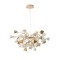 Firuze 5'Lİ 30 Watt Sarkıt Eskitme Kristal Taşlı Modern Tasarım Salon Led Avize